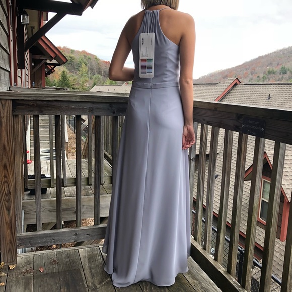 NWT Jasmine Bridesmaids Jewel Neckline Georgette High-Low Dress Size 12 - Picture 5 of 8